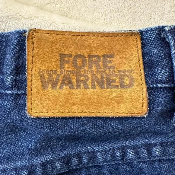 Vintage 80s 90s High Waisted Wide Leg Dark Wash Classic Mom Jeans by Fore Warned - Picture 4 of 8